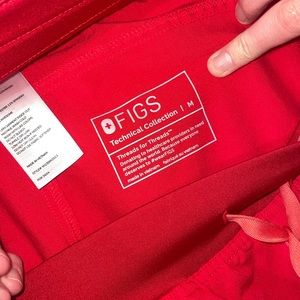 FIGS Kade Cargo Scrub Pants POP RED